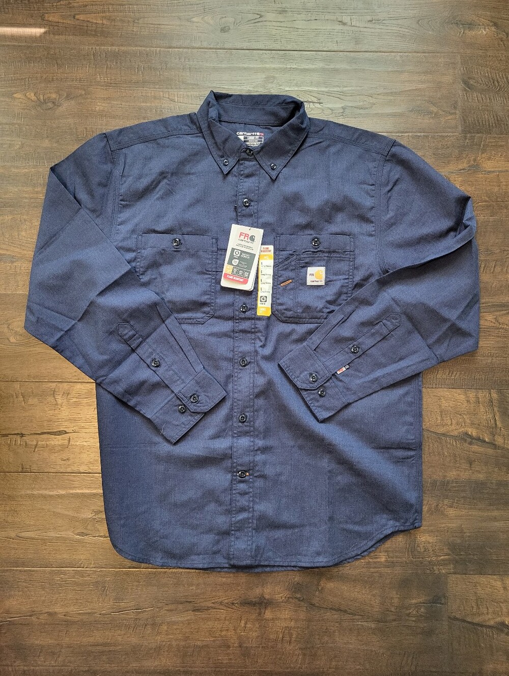 LOT OF 5 NWT Carhartt FR Force Shirt Mens Large Navy Flame Resistant 104138